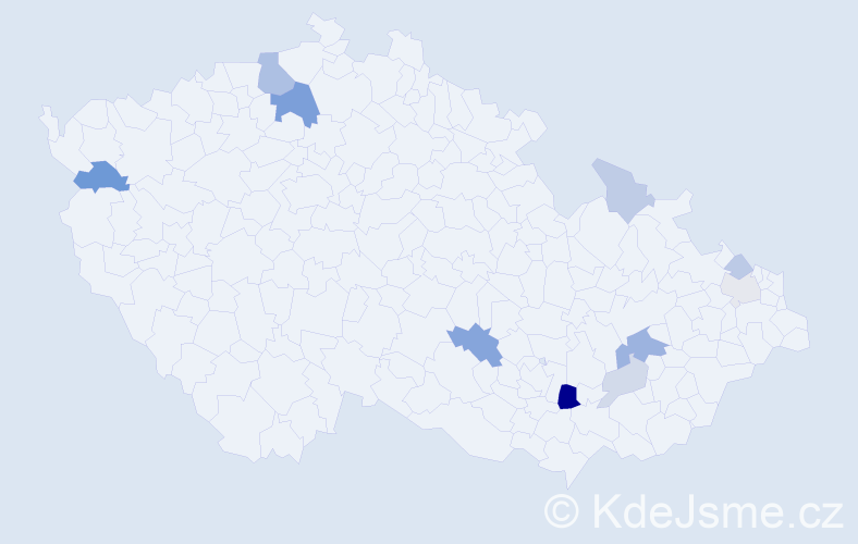 Příjmení: 'Kozmon', počet výskytů 23 v celé ČR