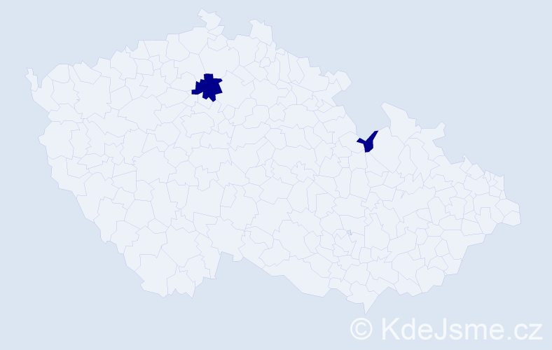Příjmení: 'Pryjmaková', počet výskytů 2 v celé ČR