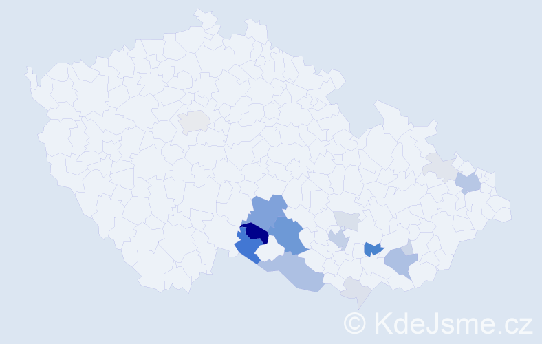 Příjmení: 'Škarek', počet výskytů 62 v celé ČR