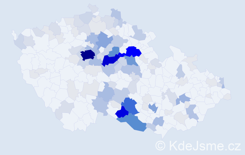 Příjmení: 'Bulíček', počet výskytů 419 v celé ČR