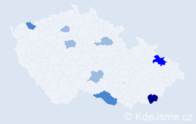 Příjmení: 'Roderová', počet výskytů 15 v celé ČR