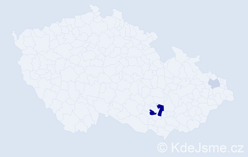 Příjmení: 'Rožnai', počet výskytů 5 v celé ČR