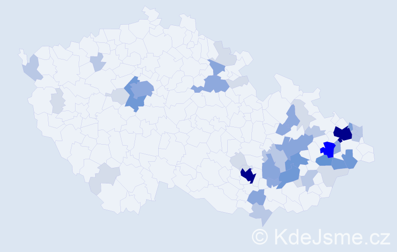 Příjmení: 'Knapek', počet výskytů 154 v celé ČR