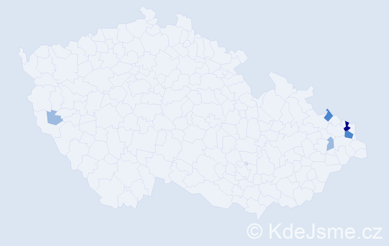 Příjmení: 'Radzik', počet výskytů 10 v celé ČR