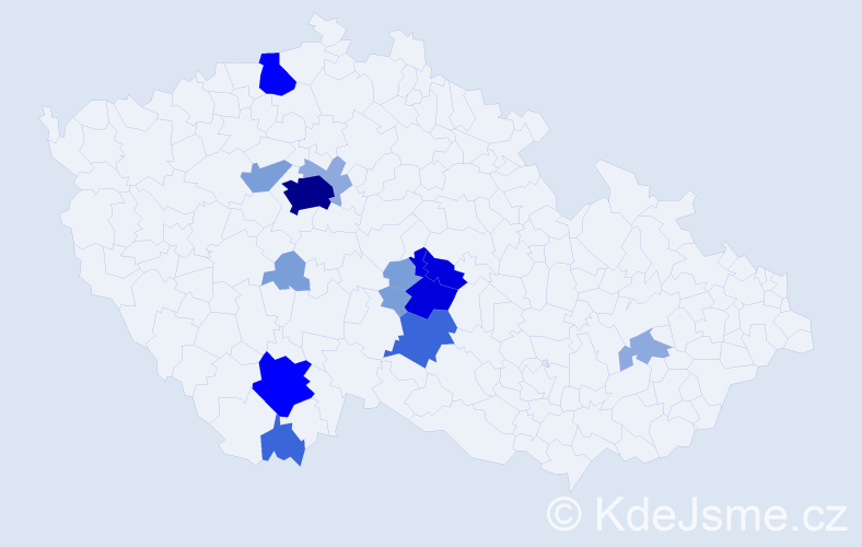 Příjmení: 'Včelová', počet výskytů 47 v celé ČR