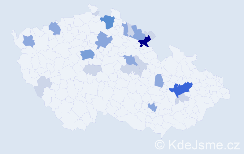 Příjmení: 'Kolisková', počet výskytů 60 v celé ČR
