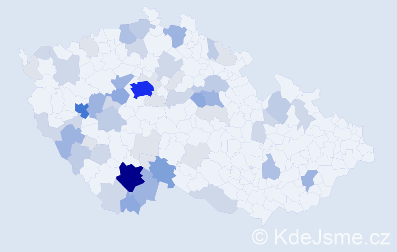 Příjmení: 'Beneda', počet výskytů 198 v celé ČR