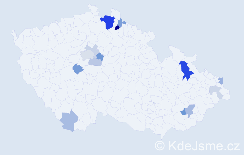 Příjmení: 'Tejnská', počet výskytů 35 v celé ČR