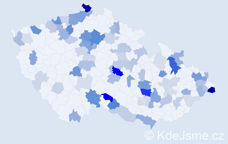 Příjmení: 'Sabol', počet výskytů 204 v celé ČR