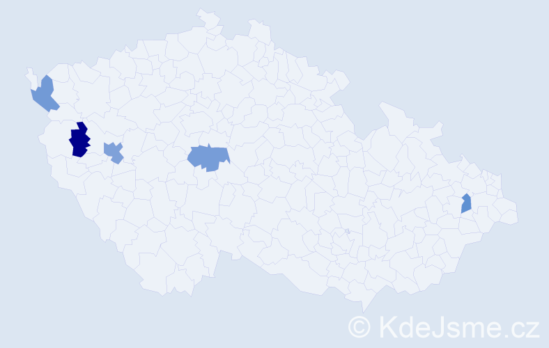 Příjmení: 'Hufeisl', počet výskytů 6 v celé ČR