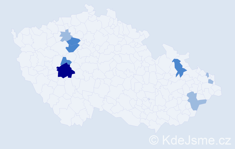 Příjmení: 'Sábel', počet výskytů 17 v celé ČR
