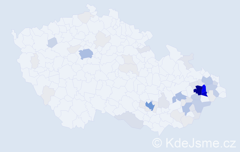 Příjmení: 'Geryk', počet výskytů 286 v celé ČR