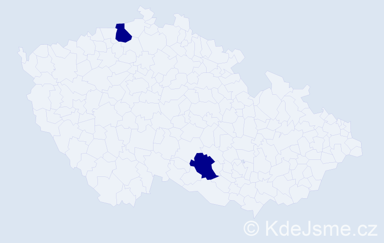 Příjmení: 'Dimić', počet výskytů 2 v celé ČR