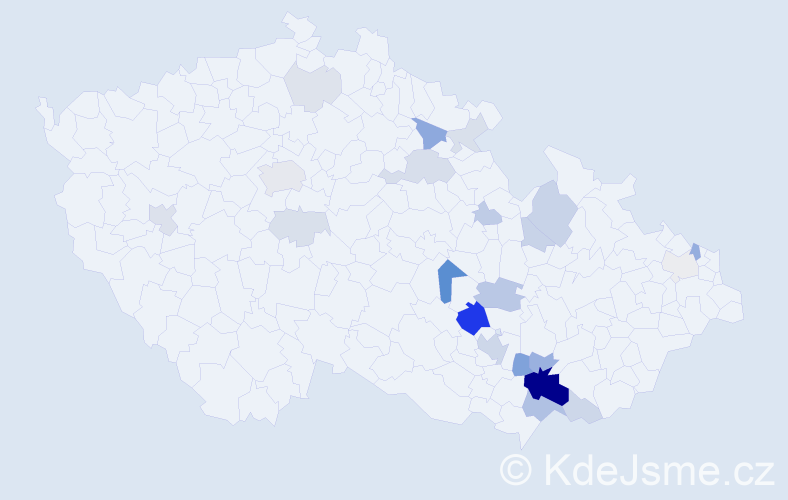 Příjmení: 'Hrbotická', počet výskytů 66 v celé ČR