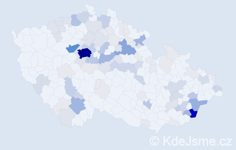 Příjmení: 'Zvoníčková', počet výskytů 353 v celé ČR