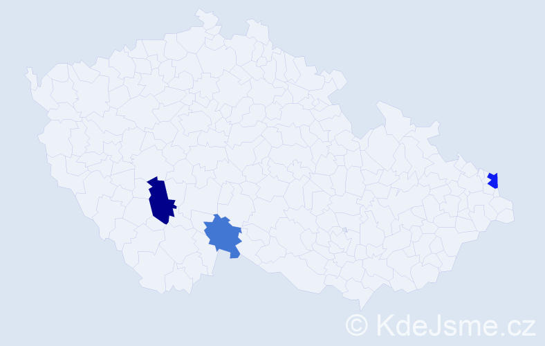 Příjmení: 'Tanicsová', počet výskytů 5 v celé ČR