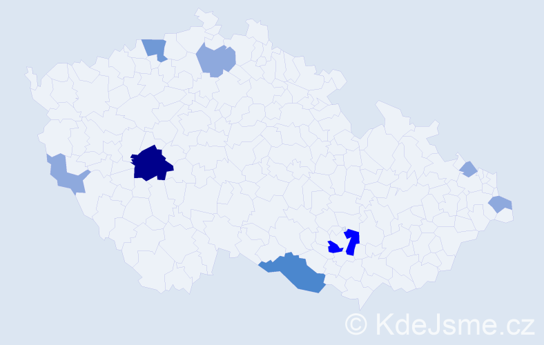 Příjmení: 'Sedlačková', počet výskytů 19 v celé ČR