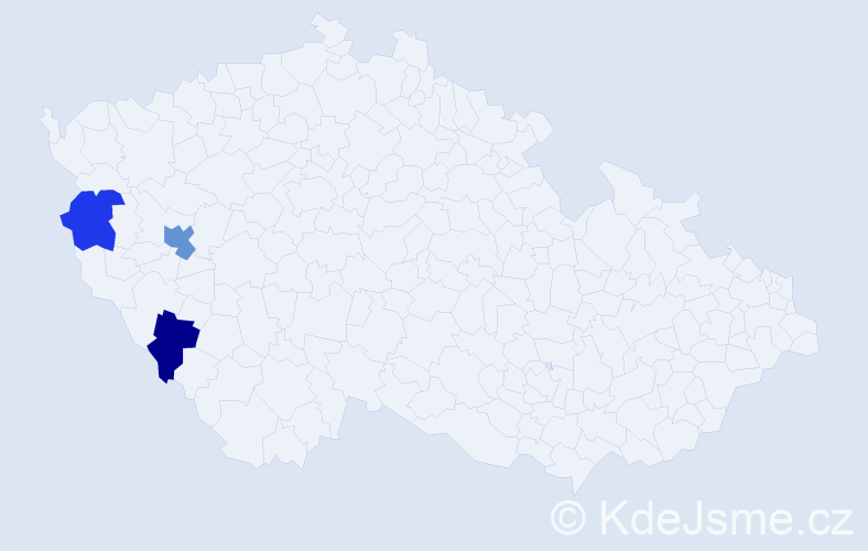 Příjmení: 'Šouralová', počet výskytů 4 v celé ČR