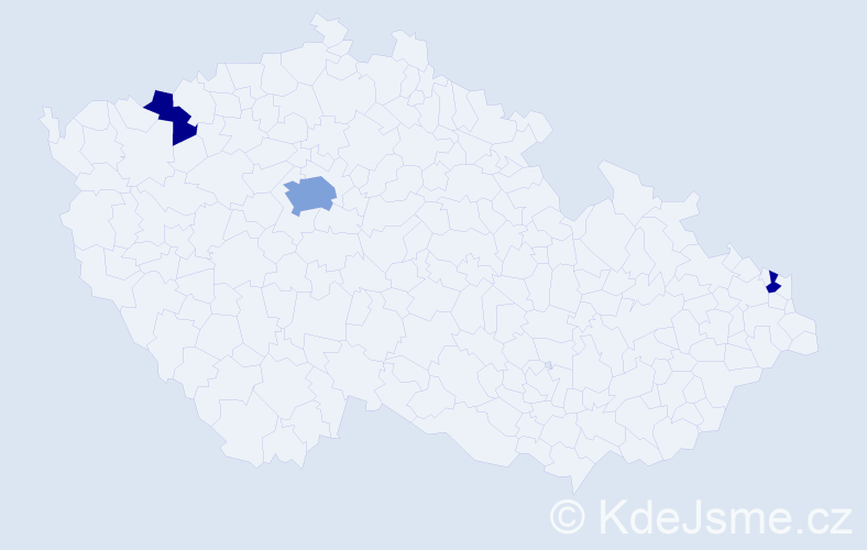 Příjmení: 'Hendel', počet výskytů 6 v celé ČR