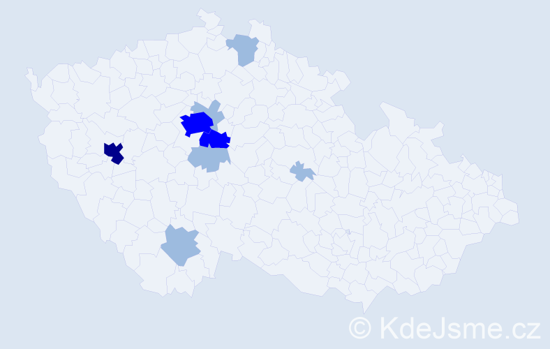 Příjmení: 'Sobkiv', počet výskytů 15 v celé ČR