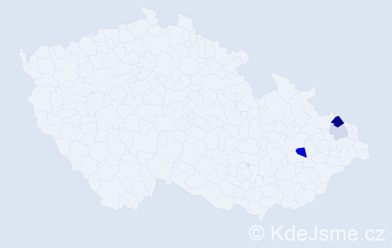 Příjmení: 'Kies', počet výskytů 5 v celé ČR