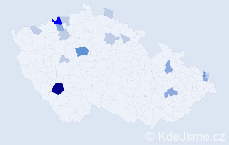 Příjmení: 'Demetr', počet výskytů 42 v celé ČR
