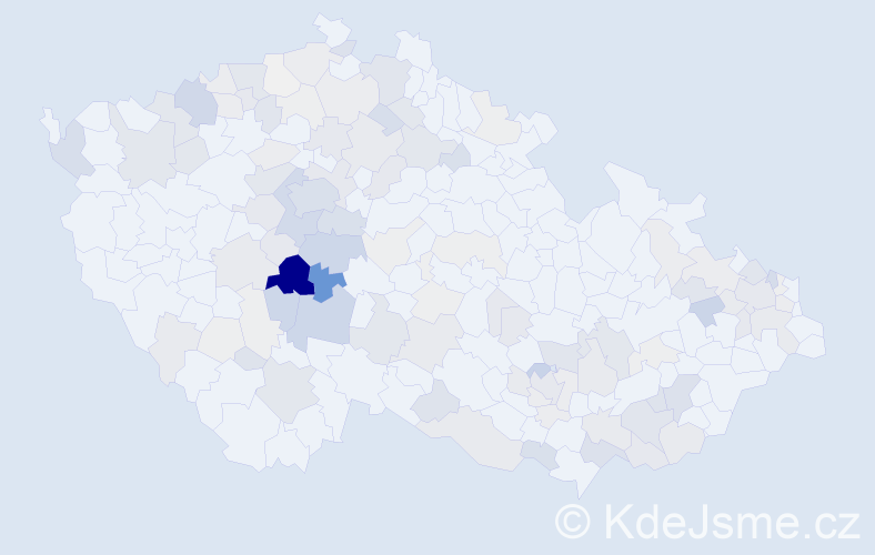 Příjmení: 'Pištěk', počet výskytů 385 v celé ČR