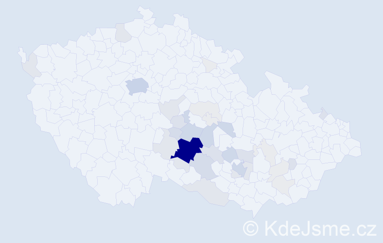 Příjmení: 'Koumar', počet výskytů 148 v celé ČR