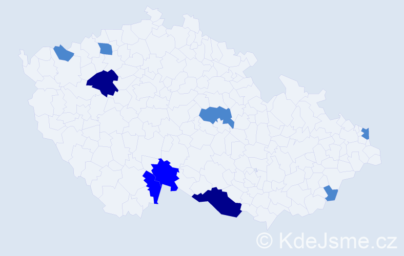 Příjmení: 'Matuščinová', počet výskytů 15 v celé ČR