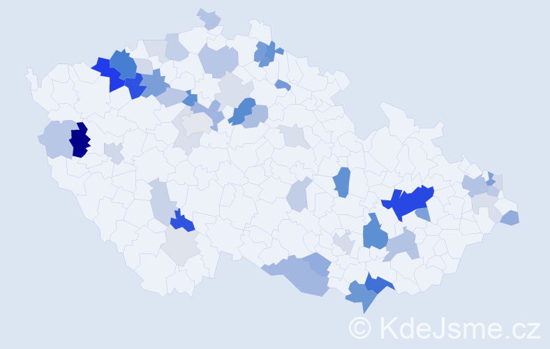 Příjmení: 'Šarközi', počet výskytů 132 v celé ČR