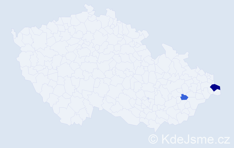 Příjmení: 'Fargač', počet výskytů 7 v celé ČR