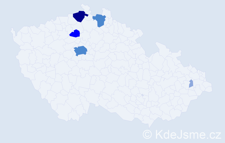 Příjmení: 'Laczová', počet výskytů 14 v celé ČR