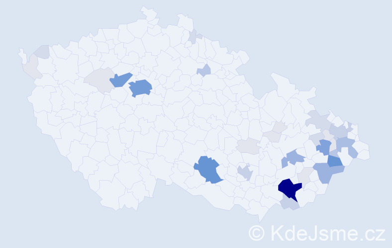 Příjmení: 'Kedroňová', počet výskytů 145 v celé ČR