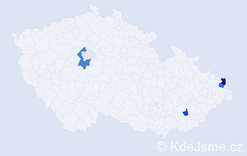Příjmení: 'Bartulíková', počet výskytů 9 v celé ČR