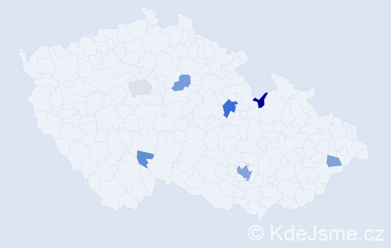 Příjmení: 'Brejl', počet výskytů 15 v celé ČR