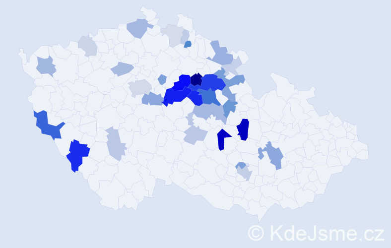 Příjmení: 'Bendáková', počet výskytů 94 v celé ČR