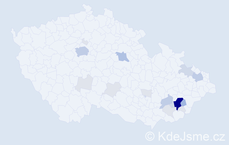 Příjmení: 'Hašpicová', počet výskytů 59 v celé ČR