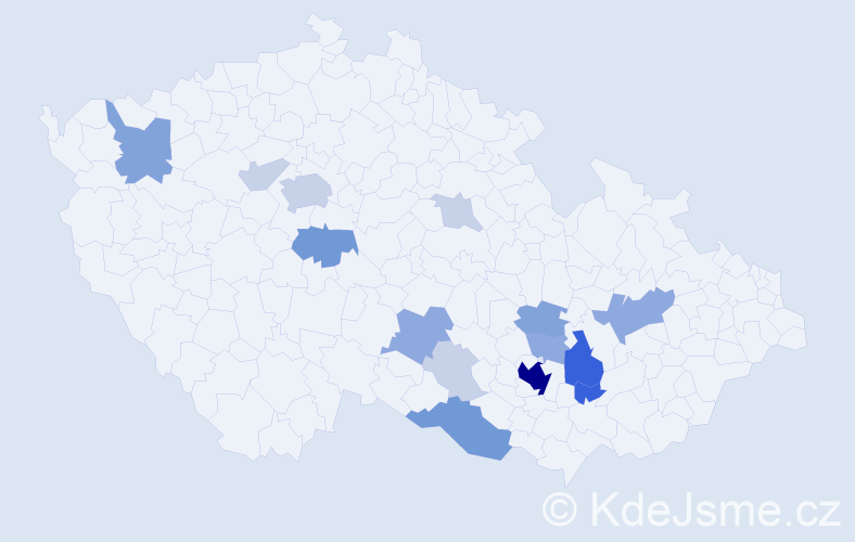 Příjmení: 'Reška', počet výskytů 50 v celé ČR