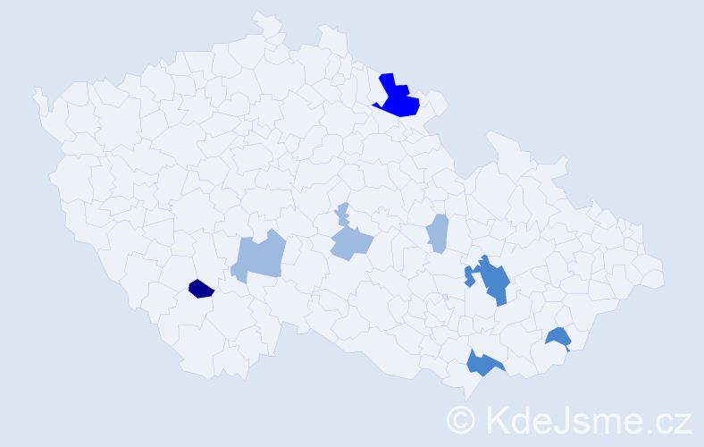Příjmení: 'Búzková', počet výskytů 16 v celé ČR