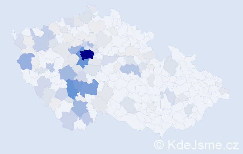 Příjmení: 'Mára', počet výskytů 407 v celé ČR