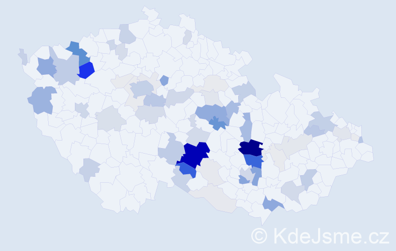 Příjmení: 'Svěrák', počet výskytů 301 v celé ČR