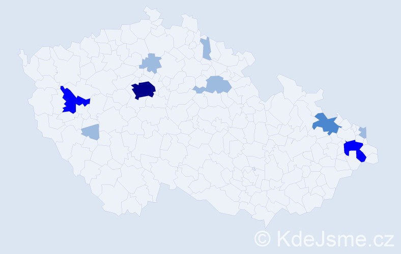 Příjmení: 'Elek', počet výskytů 17 v celé ČR