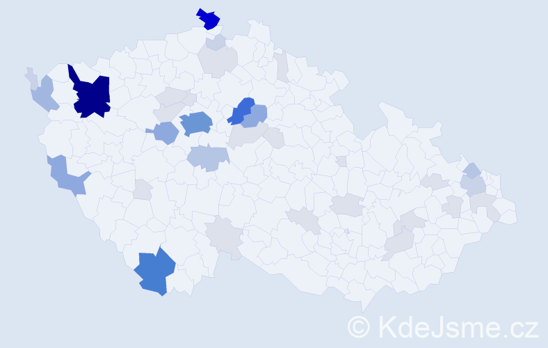 Příjmení: 'Billá', počet výskytů 131 v celé ČR