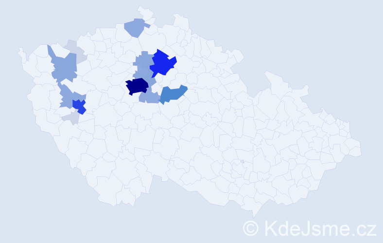 Příjmení: 'Čákora', počet výskytů 59 v celé ČR