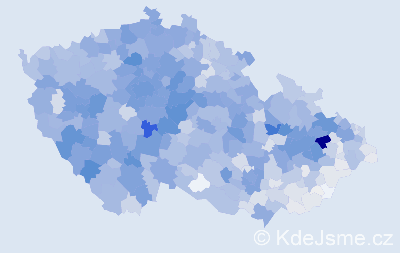 Příjmení: 'Králová', počet výskytů 10376 v celé ČR
