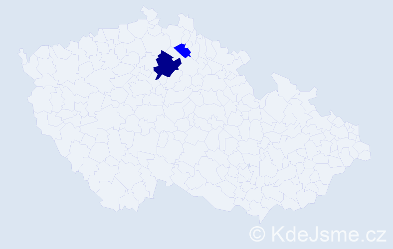 Příjmení: 'Brucha', počet výskytů 5 v celé ČR