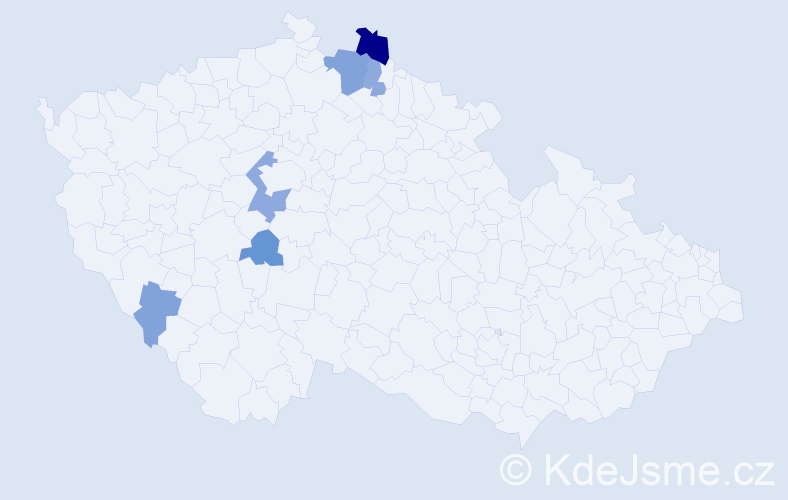 Příjmení: 'Potočová', počet výskytů 18 v celé ČR