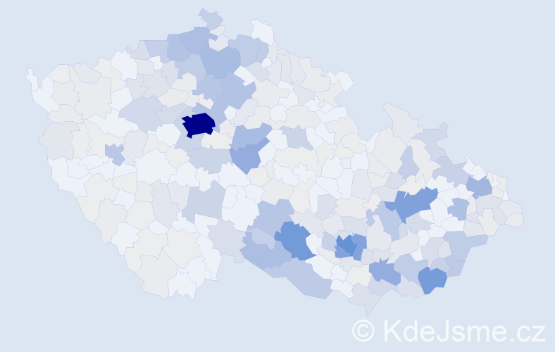 Příjmení: 'Jahoda', počet výskytů 1224 v celé ČR