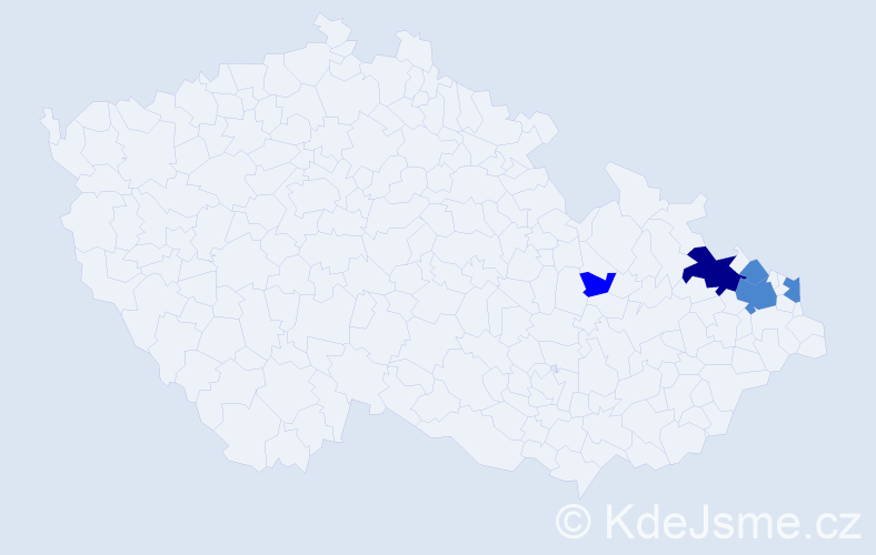 Příjmení: 'Kotulla', počet výskytů 8 v celé ČR
