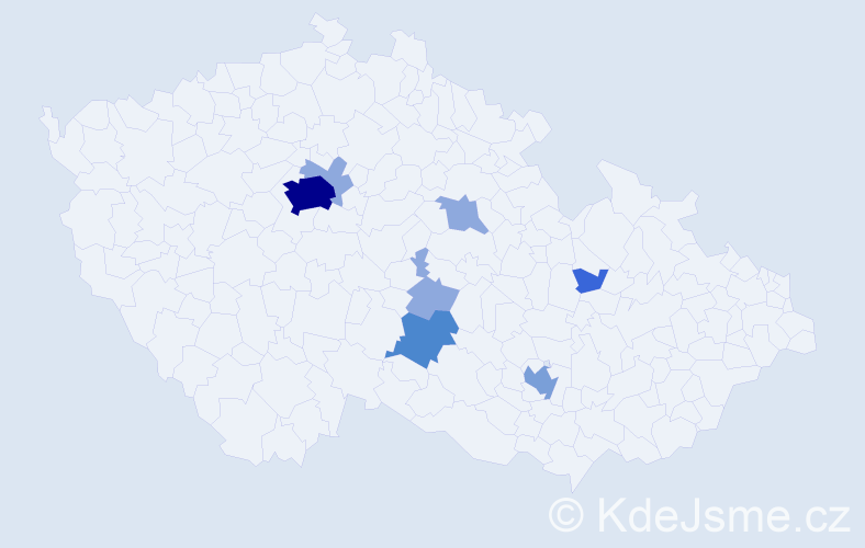 Příjmení: 'Steindl', počet výskytů 19 v celé ČR
